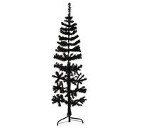 (black, 120 cm) vidaXL Slim Artificial Half Christmas Tree with Stand Multi Colours/Sizes