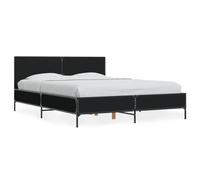 (black, 120 x 190 cm) vidaXL Bed Frame Home Bed Base Smoked Oak 140x190 cm Engineered Wood and Metal