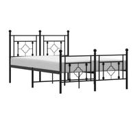 (black, 120 x 190 cm/with headboard & footboard) vidaXL Metal Bed Frame Home Bedroom Bed Base Mattress Foundation Bedstead