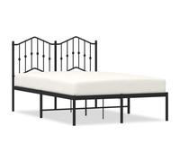 vidaXL Metal Bed Frame without Mattress with Headboard Black 120x190cm