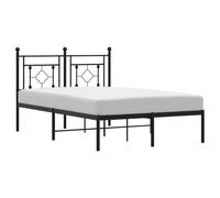 (black, 120 x 200 cm/with headboard) vidaXL Metal Bed Frame Home Bedroom Bed Base Mattress Foundation Bedstead