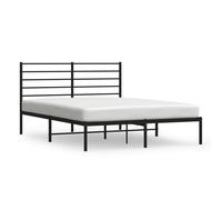 (black, 120 x 200 cm/with headboard) vidaXL Metal Bed Frame with Headboard Bed Base Mattress Foundation Bedstead