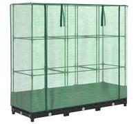 (black, 120 x 40 x 123 cm) vidaXL Raised Bed with Greenhouse Cover Plant Box Garden Planter Rattan Look