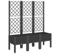 (black, 120 x 40 x 142 cm) vidaXL Garden Planter with Trellis Patio Flower Pot Planter Box Light Grey PP
