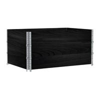 Pallet Collars 3 pcs Black 120x80 cm Solid Wood Pine