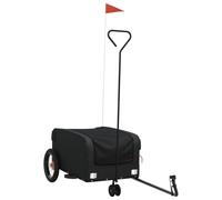 (black, 122 x 53 x 53 cm) vidaXL Bike Cargo Trailer Bike Cart Bicycle Cargo Trailer Bike Wagon Iron