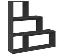 (black, 123 x 29 x 123 cm) vidaXL Room Divider Bookcase Bookshelf 4-Tier Shelf Book Rack Engineered Wood