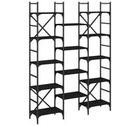 (black, 127.5 x 28.5 x 172.5 cm) vidaXL Bookshelf Bookcase Storage Rack Cabinet Book Shelf Engineered Wood