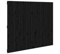 vidaXL Wall Headboard Solid Wood Pine – Rustic Wall-Mount, Black 127.5x3x110 cm
