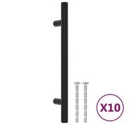 (black, 128 mm/ 10 pcs) vidaXL Cabinet Handles Door Handles Furniture Drawer Pull Stainless Steel