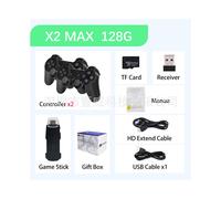 (Black: 128G (English version)) X2MAX Home Game Control Wireless HD X2 Game Control Two-player Battle Private Model Entry Level