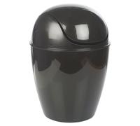 (Black, 12L) Plastic Swing Top Lid Bin Rubbish Trash Can Bathroom Office Under Counter