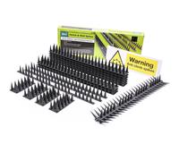 (Black, 12pcs) Fence Wall Spikes Garden Tall Bird Spikes