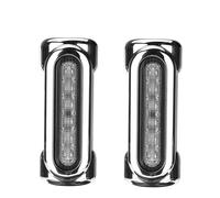 (Black) 12V 2x Motorcycle LED White Driving DRL Indicator Amber Turn Signal Lights Crash Bar Lamp