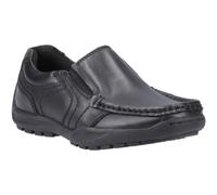 (Black, 13 (Adults')) Hush Puppies Morgan Leather Boys's Black Loafers
