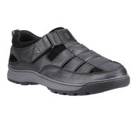 (Black, 13 (Adults')) Hush Puppies Rucker Leather Men's Black Sandals