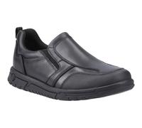 (Black, 13 (Adults')) Hush Puppies Sergio Leather Boys's Black Loafers