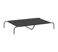 vidaXL Raised Dog Bed, Black, 130 x 80 x 20 cm, Oxford Canvas and Steel, Raised Dog Bed, Outdoor Dog Bed, Cooling Dog Bed