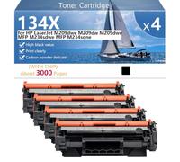 Black 134X Hight Capacity Toner Cartridge Replacement for HP LaserJet M209dwe M209dw M209dwe MFP M234sdwe MFP M234sdne Printer, High-Definition Printing, 3000 Pages,Black-4 pack