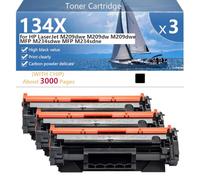 Black 134X Hight Capacity Toner Cartridge Replacement for HP LaserJet M209dwe M209dw M209dwe MFP M234sdwe MFP M234sdne Printer, High-Definition Printing, 3000 Pages,Black-3 pack