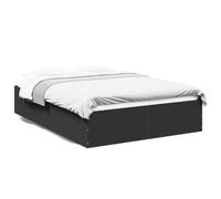 (black, 135 x 190 cm/ 35 cm) vidaXL Bed Frame Home Bed Base Bedstead Brown Oak 140x190 cm Engineered Wood