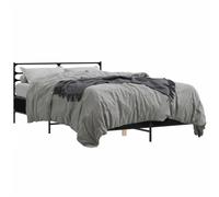 (black, 135 x 190 cm) vidaXL Bed Frame Bed Base Grey Sonoma 120x200 cm Engineered Wood and Metal
