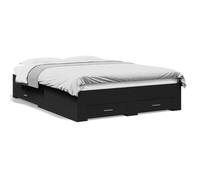 (black, 135 x 190 cm) vidaXL Bed Frame with Drawers Bed Base Grey Sonoma 140x200 cm Engineered Wood