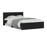 (black, 135 x 190 cm) vidaXL Bed Frame with Headboard Bedroom Bed Base Mattress Foundation Bedstead