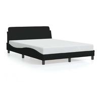 (black, 135 x 190 cm) vidaXL Bed Frame with Headboard Bedroom Bed Base Mattress Foundation Fabric