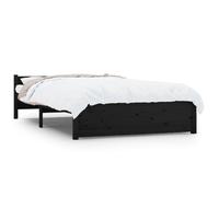 (black, 135 x 190 cm) vidaXL Solid Wood Bed Frame Home Wooden Bedstead Bed Base Multi Colours/Sizes