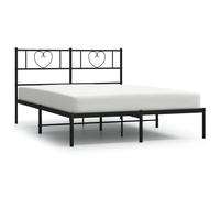 (black, 135 x 190 cm/with headboard) vidaXL Metal Bed Frame with Headboard Bed Base Bedstead Black 90x190 cm Single