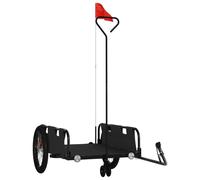 (black, 135 x 68 x 37 cm) vidaXL Cargo Bike Trailer Bike Wagon Trolley Cart Red Oxford Fabric and Iron