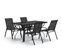 (black, 140 cm table length) vidaXL Garden Dining Set Multi Colours 5/7/9 Piece 140 cm/180 cm Table Length