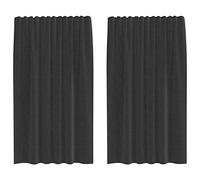 (black, 140 x 175 cm) vidaXL Voile Curtains 2 pcs net curtain sheer curtain