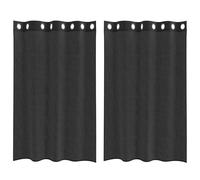 (black, 140 x 175 cm) vidaXL Voile Curtains with Grommets 2 pcs Apple Green 140x225 cm net curtain