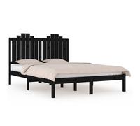 (black, 140 x 190 cm) vidaXL Bed Frame Bed Base Bedstead Bedroom Mattress Foundation Solid Wood Pine