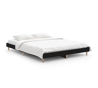 Vidaxl Bed Frame Black 140X190 Cm Engineered Wood, Black