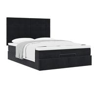 (black, 140 x 190 cm) vidaXL Ottoman Bed Frame with Mattresses Bed Base Mattress Foundation Velvet
