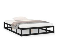 (black, 140 x 190 cm) vidaXL Solid Wood Bed Frame Home Bedroom Bed Base Multi Colours Multi Sizes