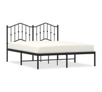 (black, 140 x 190 cm/with headboard) vidaXL Metal Bed Frame Home Bedroom Bed Base Mattress Foundation Bedstead