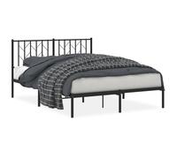 vidaXL Metal Bed Frame without Mattress with Headboard Black 140x190cm