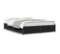 (black, 140 x 200 cm/ 29 cm) vidaXL Bed Frame Bed Black 180x200 cm Super King Engineered Wood and Metal