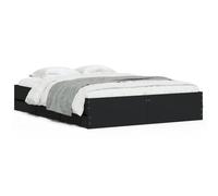 vidaXL Bed Frame with Drawers without Mattress Black 140x200 cm, Black