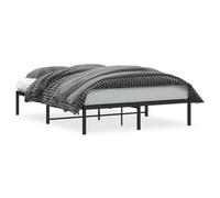 (black, 140 x 200 cm) vidaXL Metal Bed Frame Home Bedroom Bed Base Mattress Foundation Bedstead