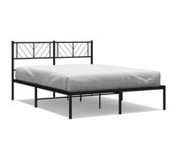 (black, 140 x 200 cm/with headboard) vidaXL Metal Bed Frame Bedroom Platform Bed Base Bedstead Mattress Foundation