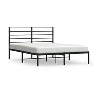 (black, 140 x 200 cm/with headboard) vidaXL Metal Bed Frame with Headboard Bed Base Mattress Foundation Bedstead