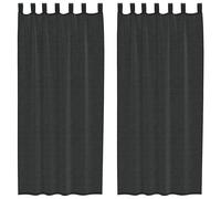 (black, 140 x 225 cm) vidaXL Voile Curtains with Tab Top 2 pcs Brown net curtain sheer curtain