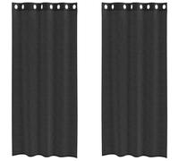 (black, 140 x 245 cm) vidaXL Voile Curtains with Grommets 2 pcs Apple Green 140x225 cm net curtain