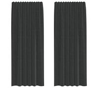 (black, 140 x 245 cm) vidaXL Voile Curtains with Tab Top 2 pcs Brown net curtain sheer curtain