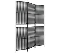 (black, 147 x 200 cm) vidaXL Room Divider Outdoor Privacy Screen Foldable Balcony Screen Poly Rattan